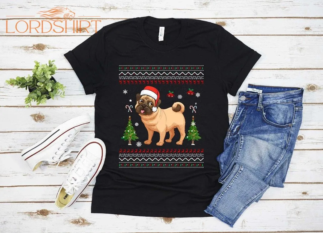 Ugly Pug Dog Christmas T-shirt For Men Women Christmas