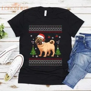 Ugly Pug Dog Christmas T-shirt For Men Women Christmas