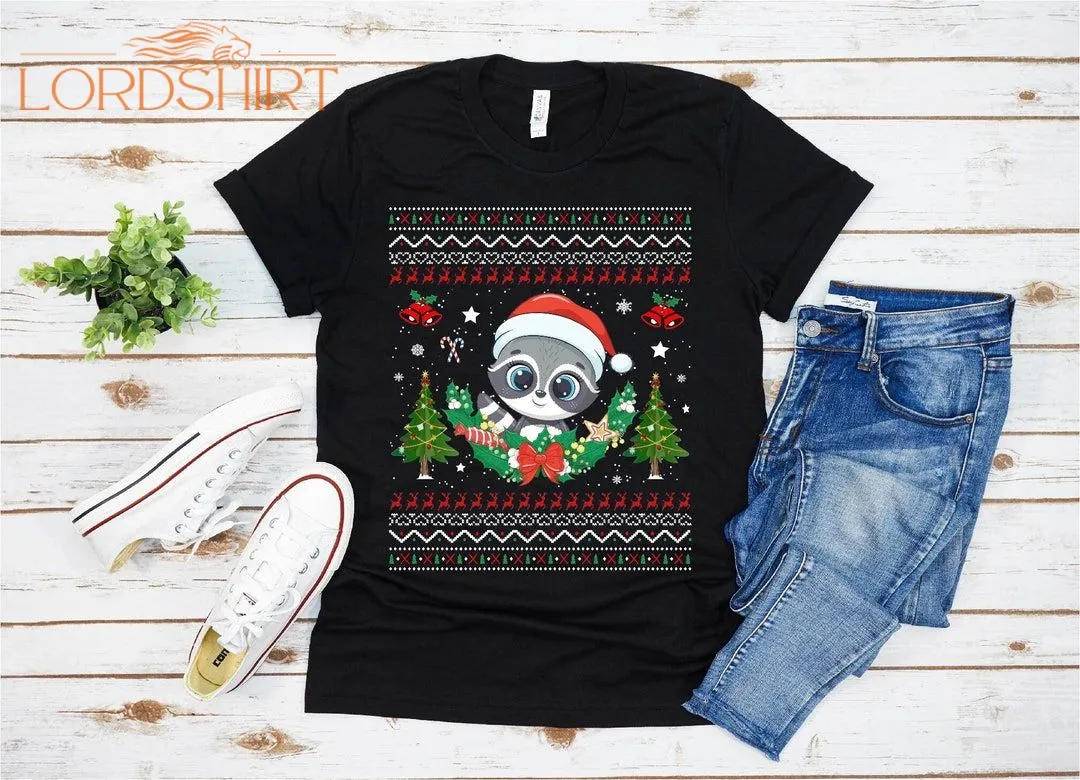 Ugly Raccoon Christmas T-shirt For Men Women Christmas