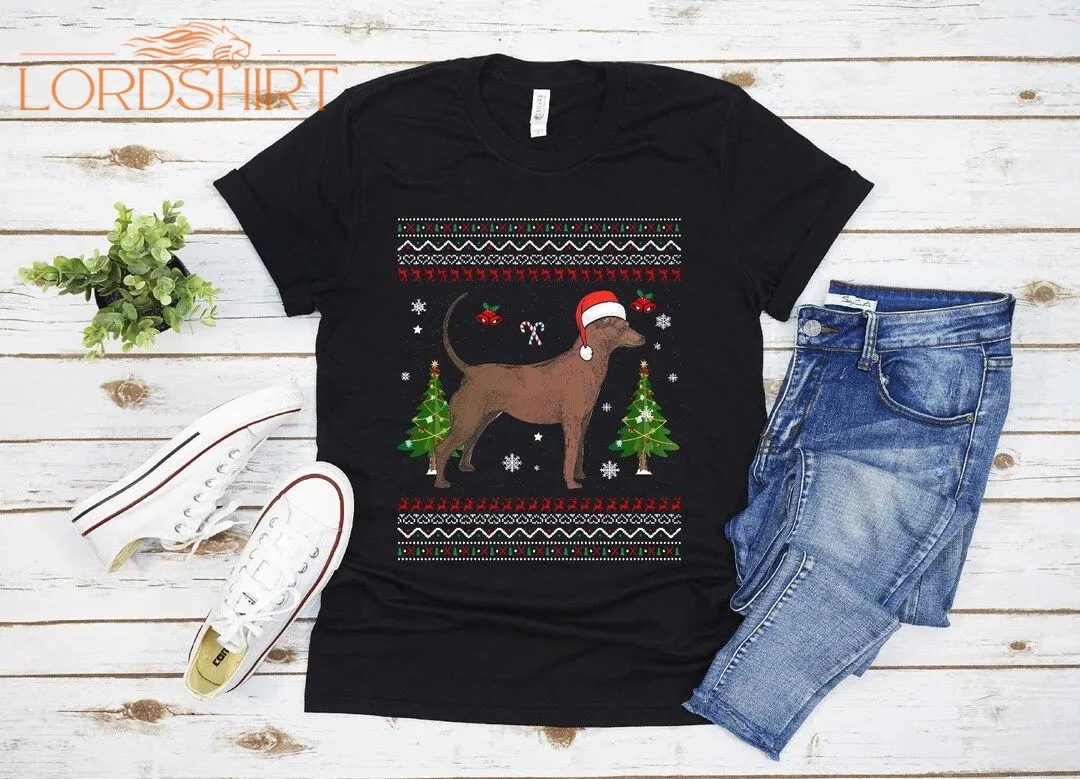 Ugly Rhiodesian Ridgeback Dog Christmas T-shirt For Men Women