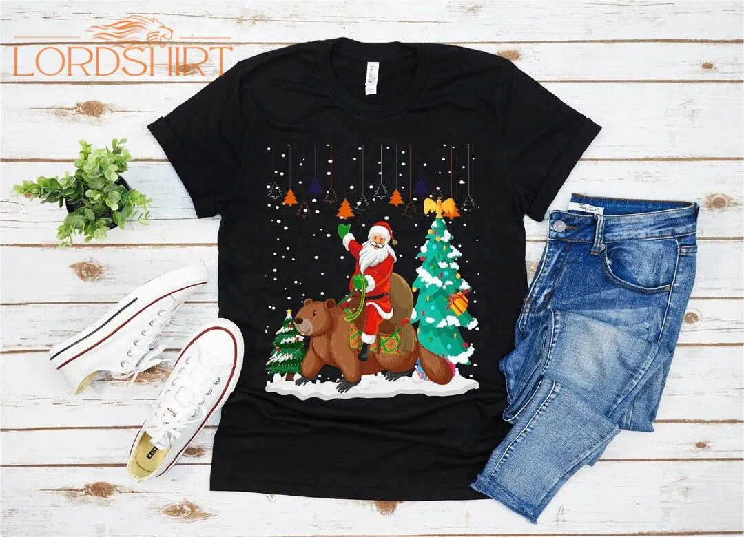 Ugly Santa Riding Beaver Christmas T-shirt For Men Women