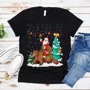 Ugly Santa Riding Beaver Christmas T-shirt For Men Women