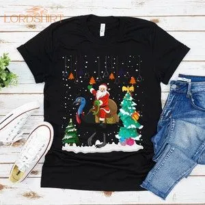 Ugly Santa Riding Cassowary Christmas T-shirt For Men Women