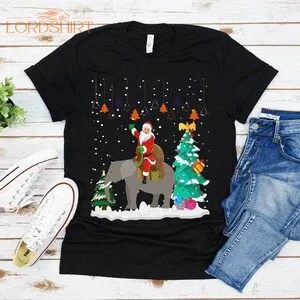 Ugly Santa Riding Elephant Christmas T-shirt For Men Women