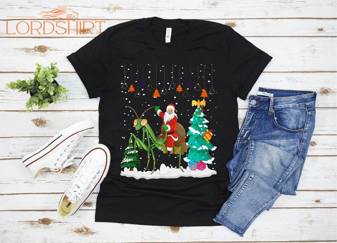 Ugly Santa Riding Grasshopper Christmas T-shirt For Men Women