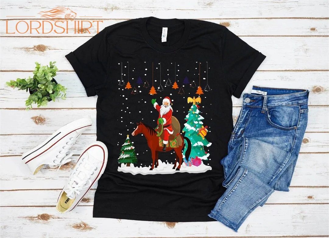 Ugly Santa Riding Horse Christmas T-shirt For Men Women