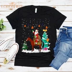 Ugly Santa Riding Horse Christmas T-shirt For Men Women