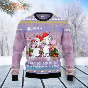 Unicorn Naughty List Ugly Christmas Sweater