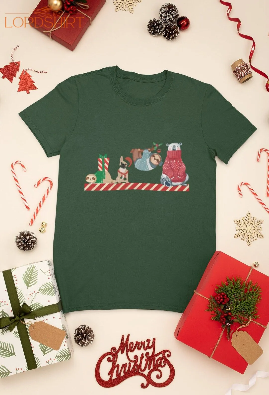 Unisex Animal Christmas T-shirt Christmas T-shirt Christmas