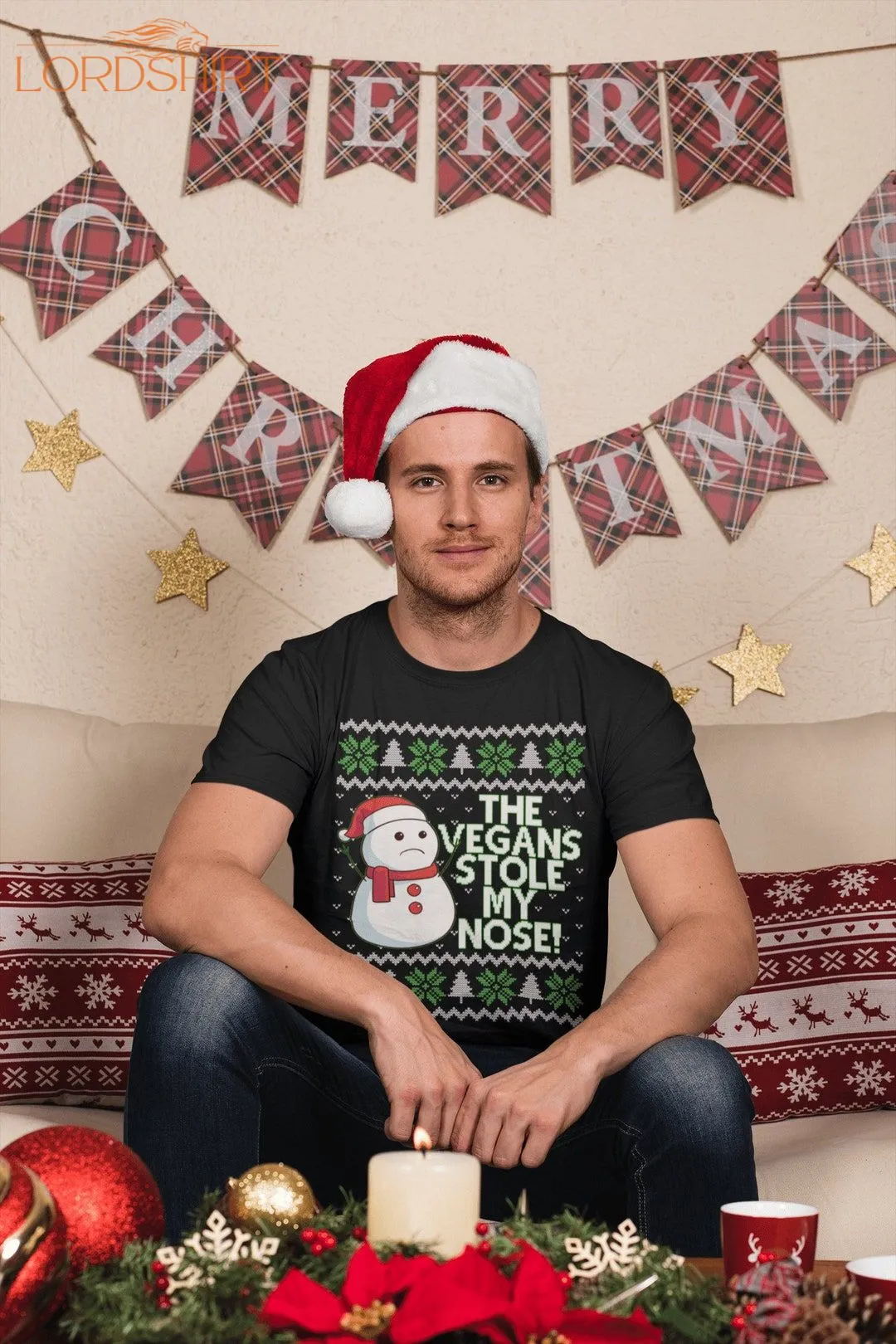 Vegan Snowman Christmas Tshirt The Vegans Stole My Nose