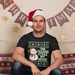 Vegan Snowman Christmas Tshirt The Vegans Stole My Nose