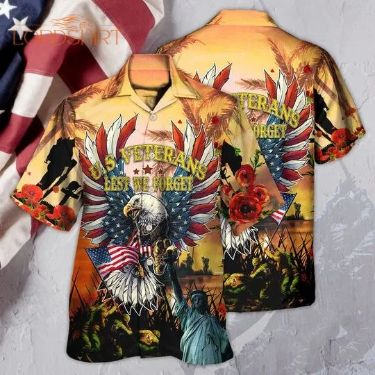 Veteran America Veterans Let We Forget In The Sunset Hawaiian Shirt