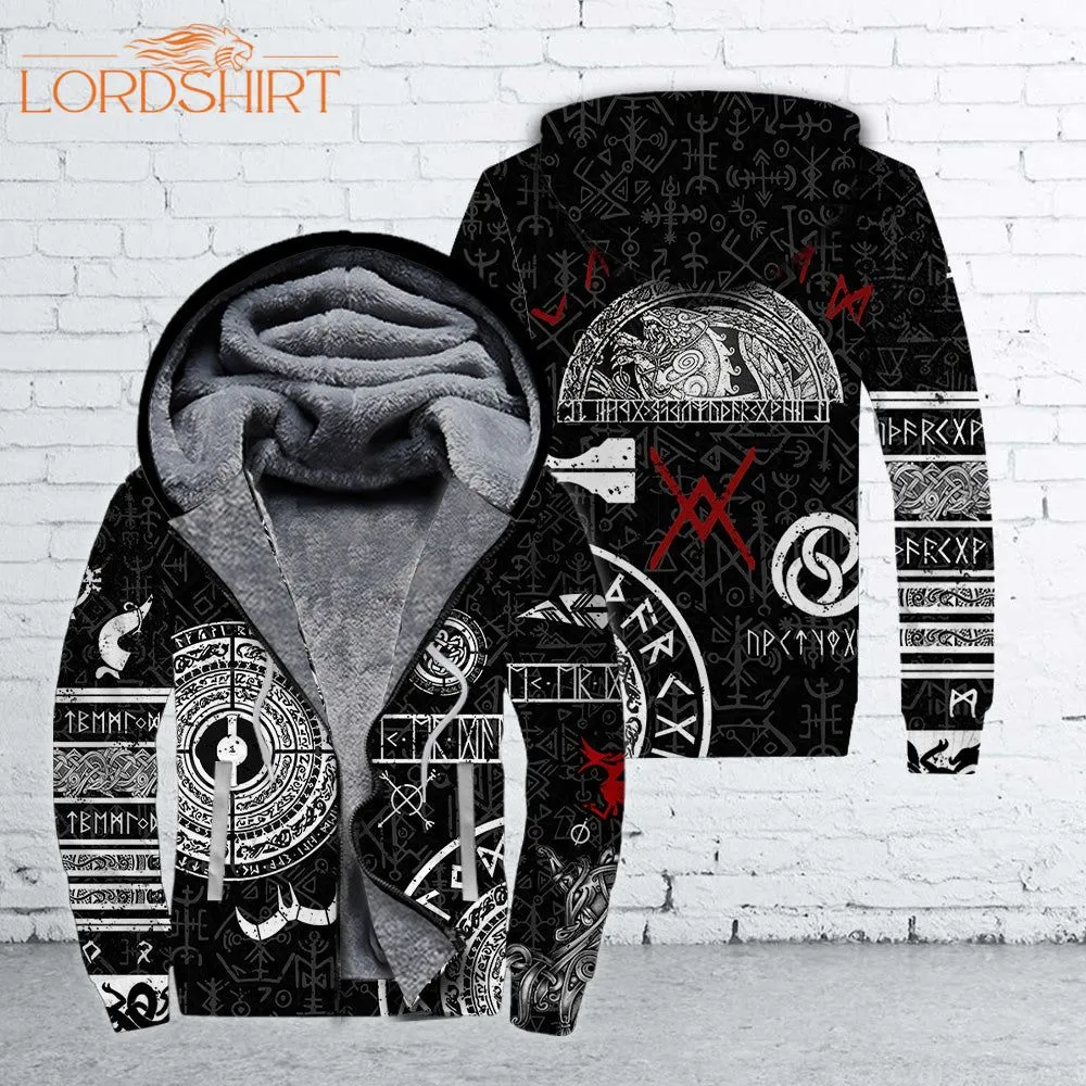 Viking God Of War Fleece Zip Hoodie All Over Print