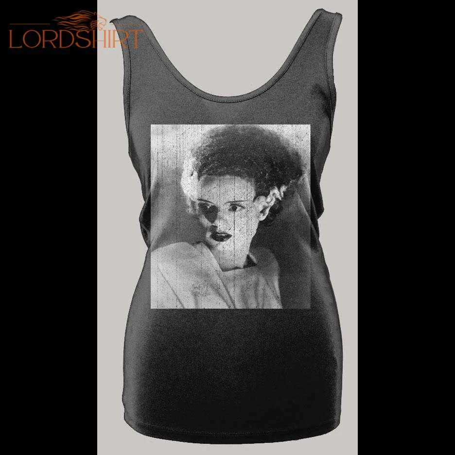 Vintage Bride Frankenstein Halloween Distressed High Quality Ladies Tank Top