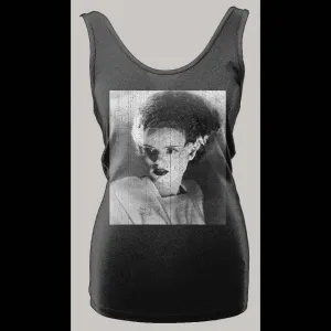 Vintage Bride Frankenstein Halloween Distressed High Quality Ladies Tank Top