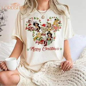 Vintage Disney Princess Christmas Shirt Minnie Ears Castle