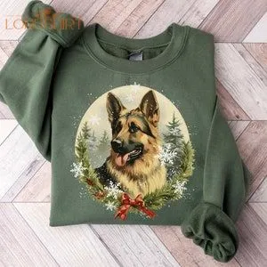 Vintage German Shepherd Sweater German Shepherd Christmas