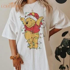 Vintage Pooh Christmas Lights Shirt Winnie The Pooh Christmas