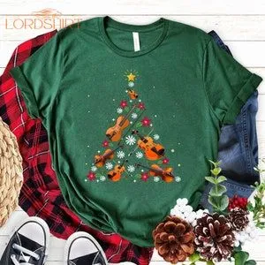 Violin Christmas Tree Merry Xmas Gift T Shirt Violin Sweater