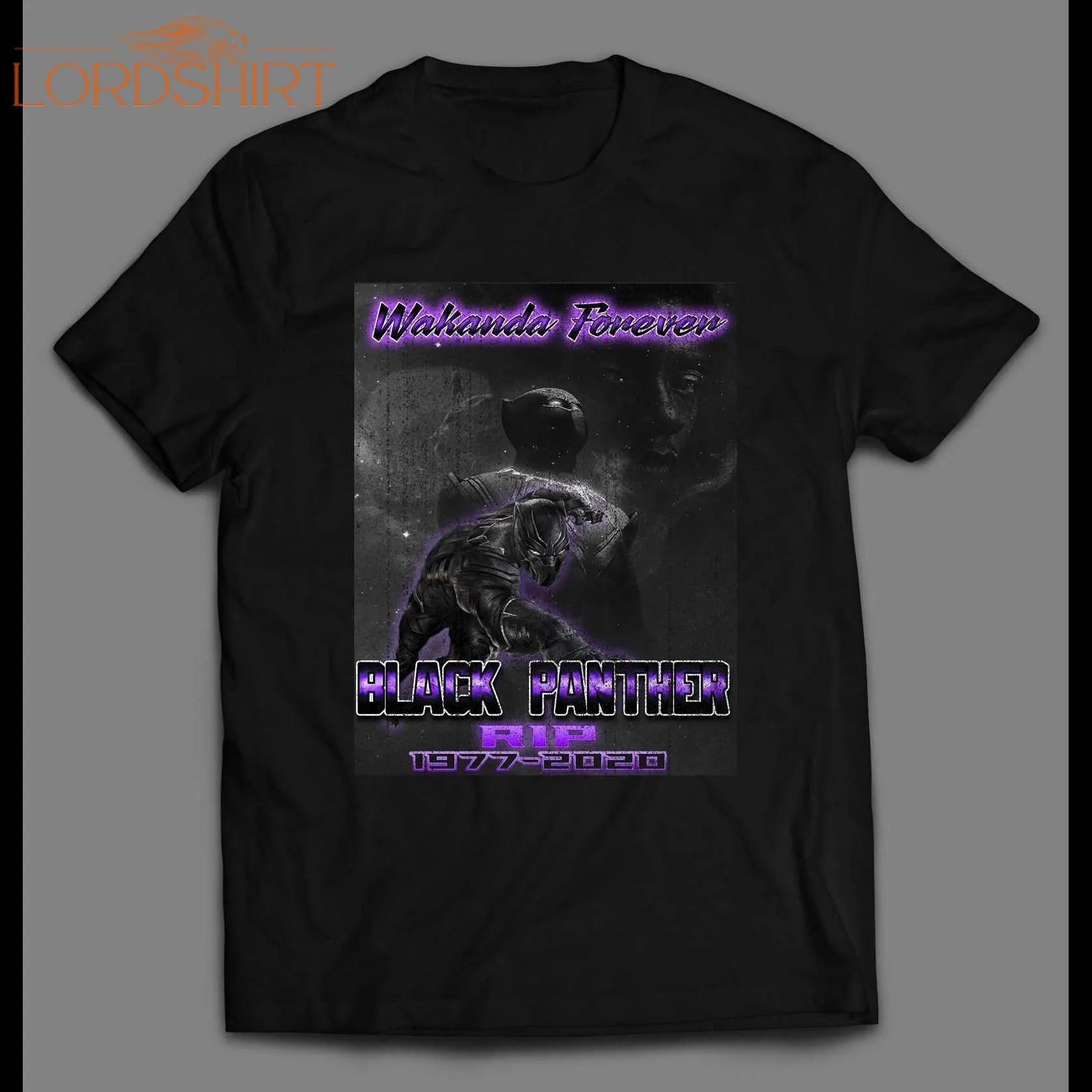 Wakanda Forever Rip Black Panther Chadwick Boseman Bootleg Rap Style Shirt