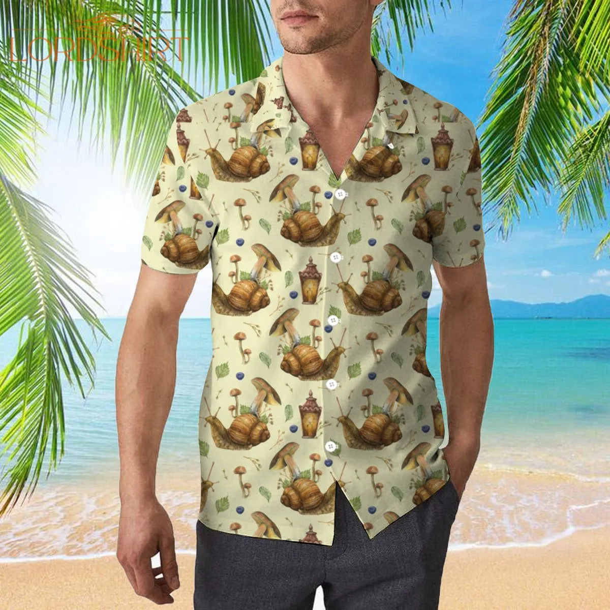 Watercolor Fairytale Snail Hawaiian Shirt