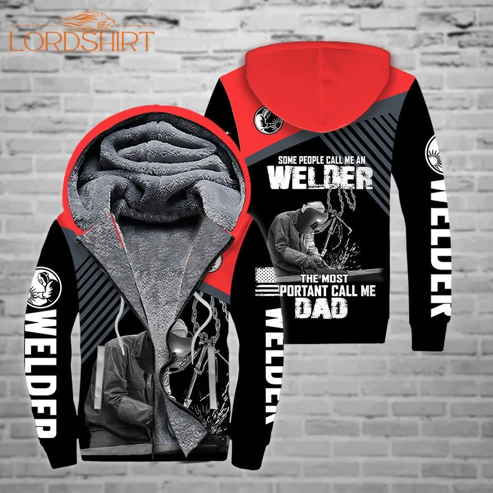 Welder Father's Day Gift Fleece Zip Hoodie All Over Print