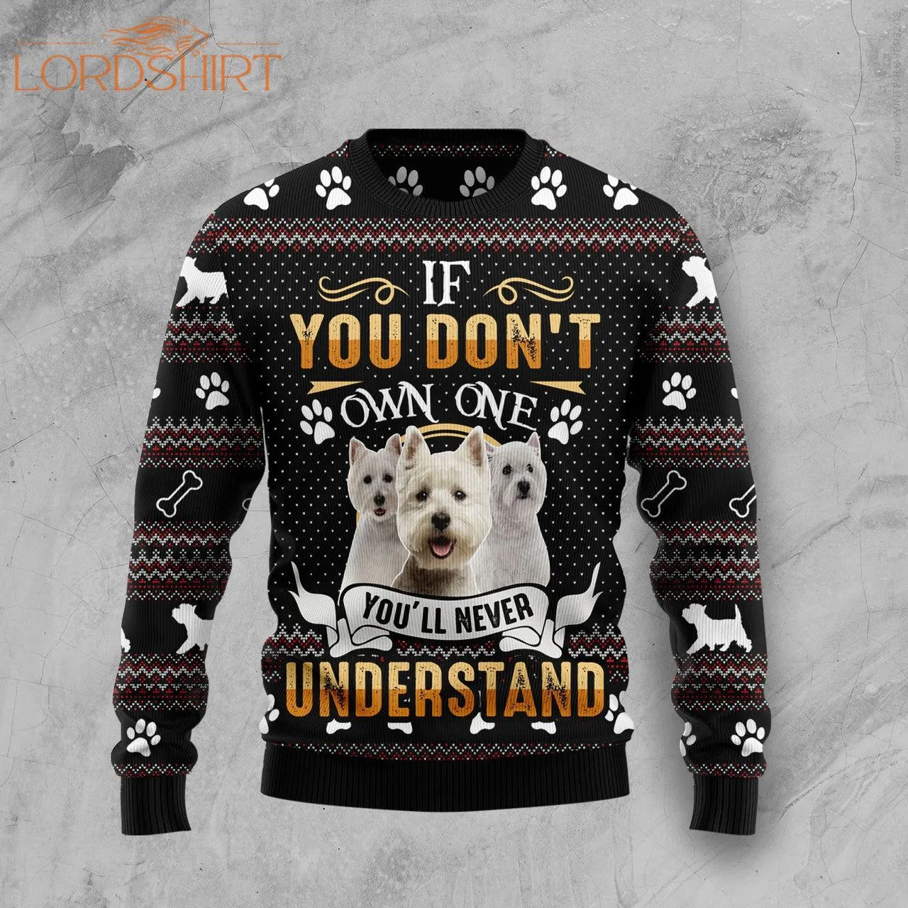 West Highland White Terrier Ugly Christmas Sweater