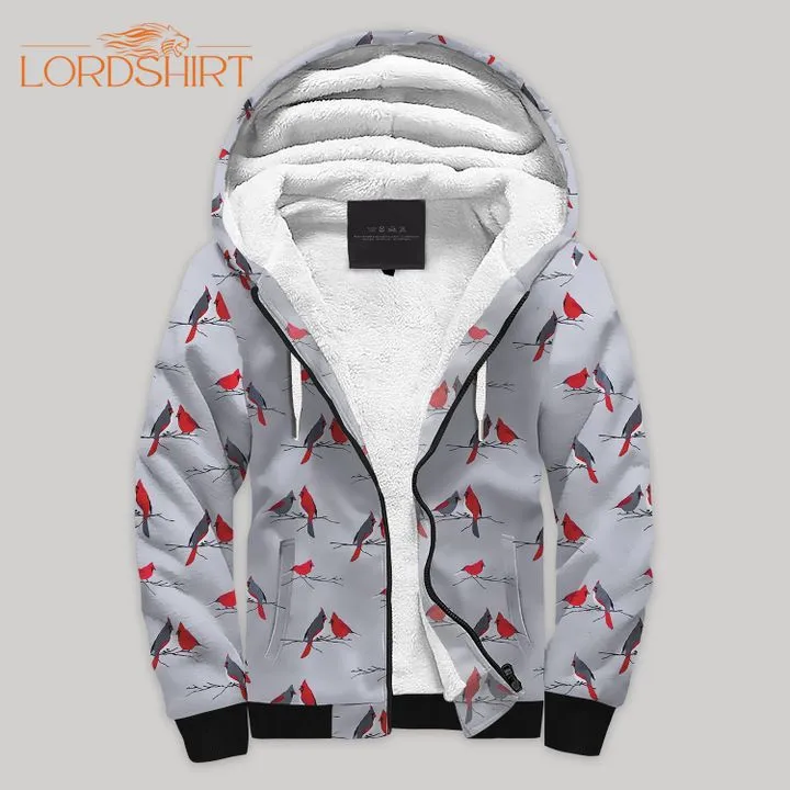 Winter Cardinal Fleece Zip Hoodie All Over Print