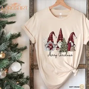 Women Christmas Shirt-christmas Gnomies Tees-women Christmas