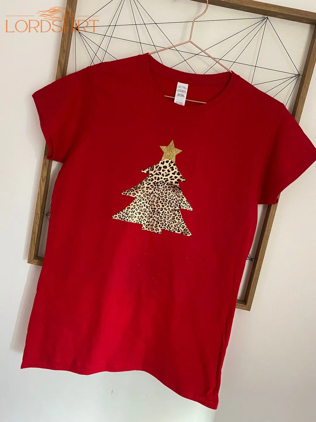 Women's Leopard Christmas Tree T-shirt Womens Christmas