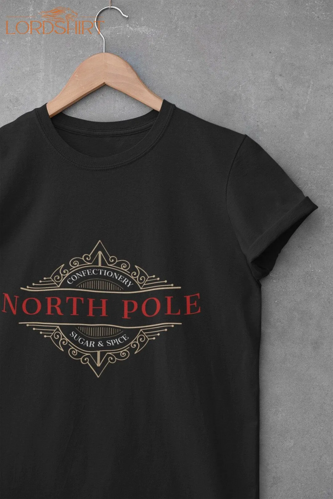 Womens Christmas Crewneck T-shirt North Pole Shirt