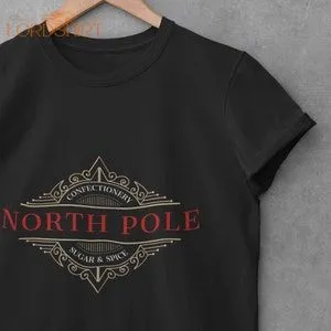 Womens Christmas Crewneck T-shirt North Pole Shirt