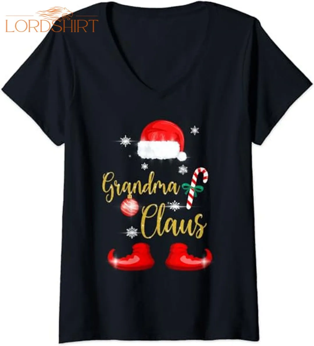 Womens Grandma Santa Claus Funny Family Christmas Pjs For