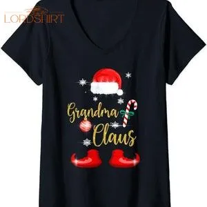 Womens Grandma Santa Claus Funny Family Christmas Pjs For