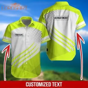 Workwear Custom Name And Department Hawaiian Shirt