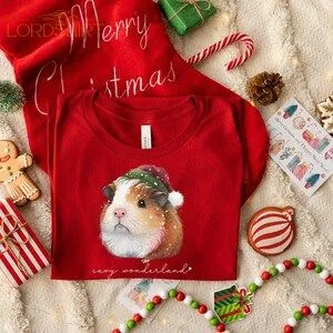 Xmas Guinea Pig Shirt Christmas Tshirt Guinea Pig Tee