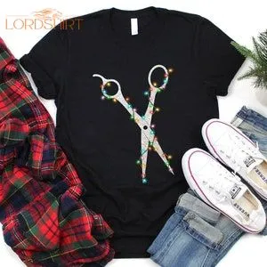 Xmas Lighting Scissors Christmas T-shirt For Men Women Kids