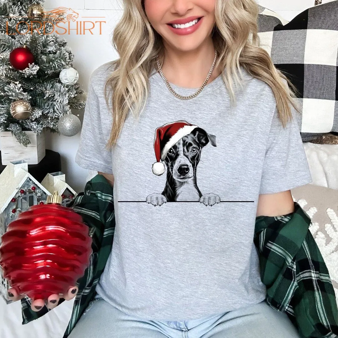 Xmas Tshirt Italian Greyhound Dog Christmas T Shirt Santa Hat