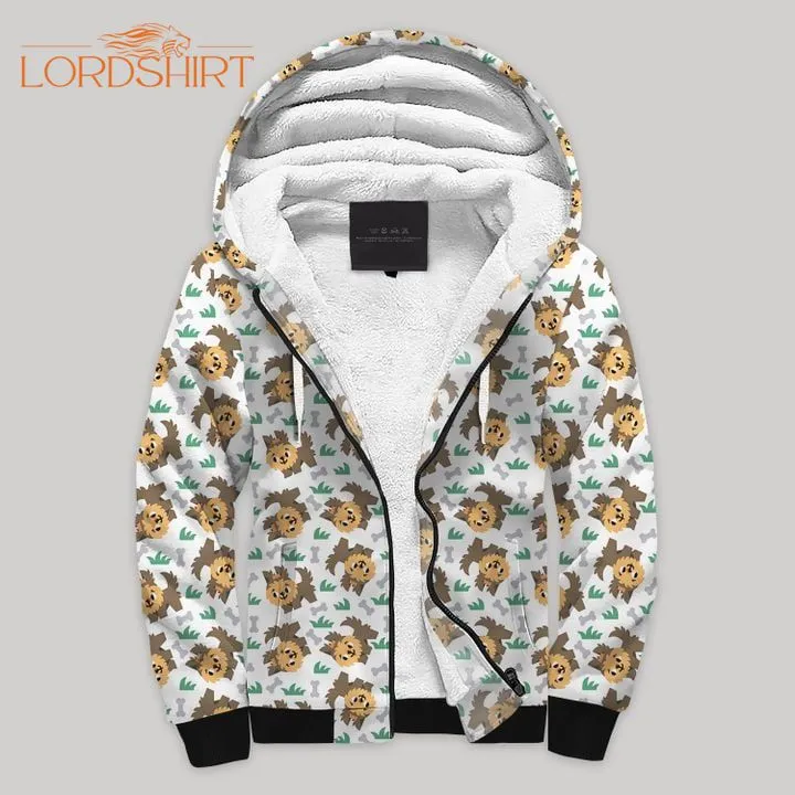 Yorkie Cute Blanket Fleece Zip Hoodie All Over Print