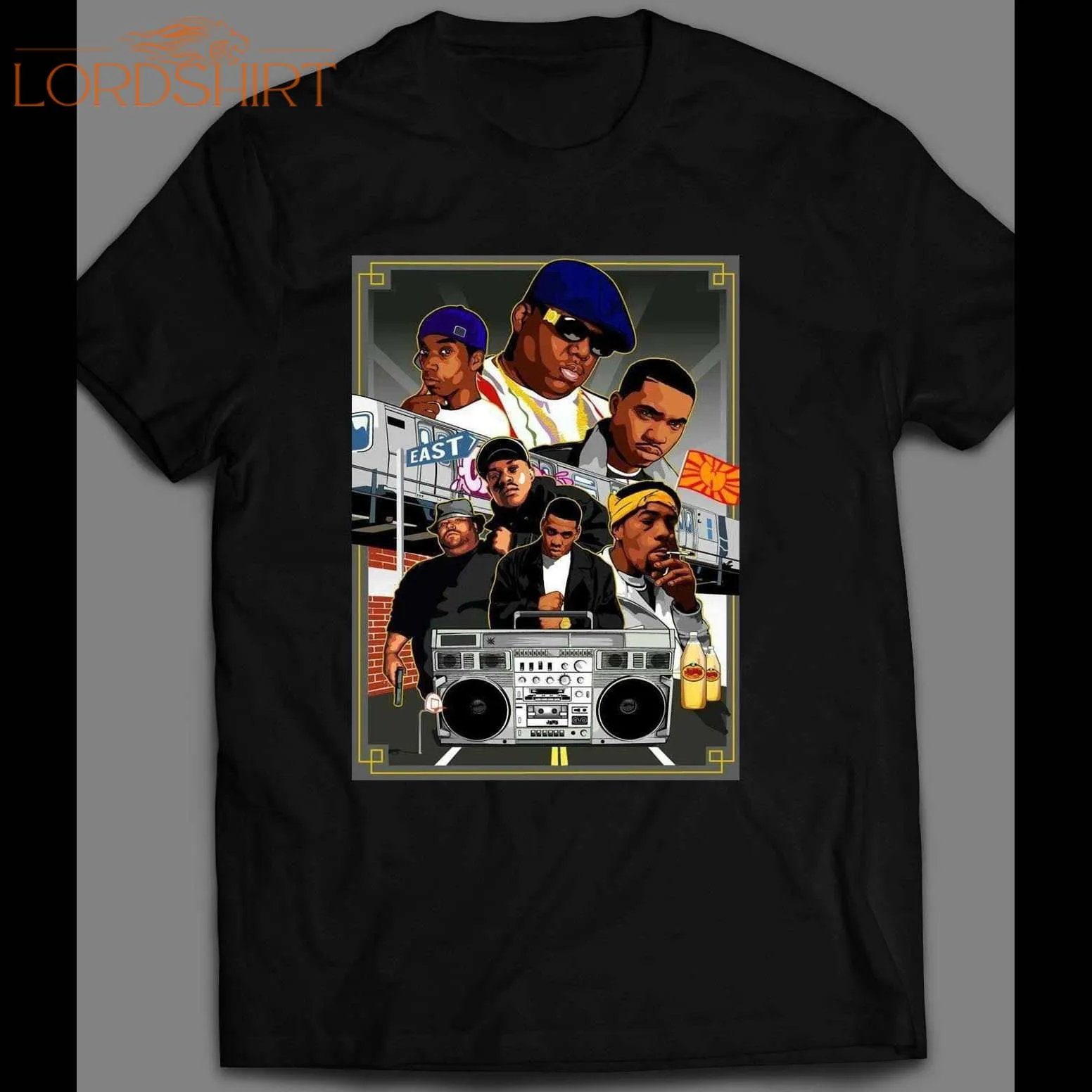 Youth Size East Coast Rappers Art Custom Shirt