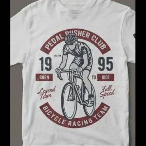 1995 Pedal Pusher Cycling Club T-shirt Custom Rare Artwork Design High Quality Dtg Print *s-4xl*