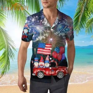 4th Of July Independence Day Cheerful Gnomes Hawaiian Shirt