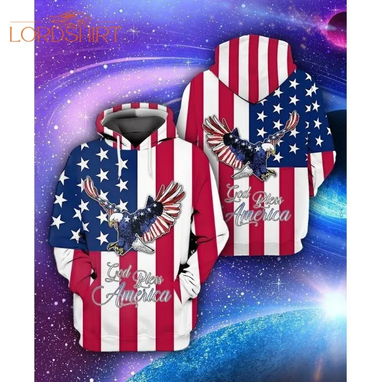 4th Of July Independence Day God Bless America Flag And Eagle 3d All Over Print