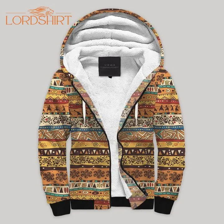 African Blanket Fleece Zip Hoodie All Over Print