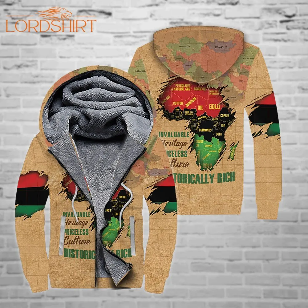 African Pride Of Invaluable Heritage Fleece Zip Hoodie All Over Print