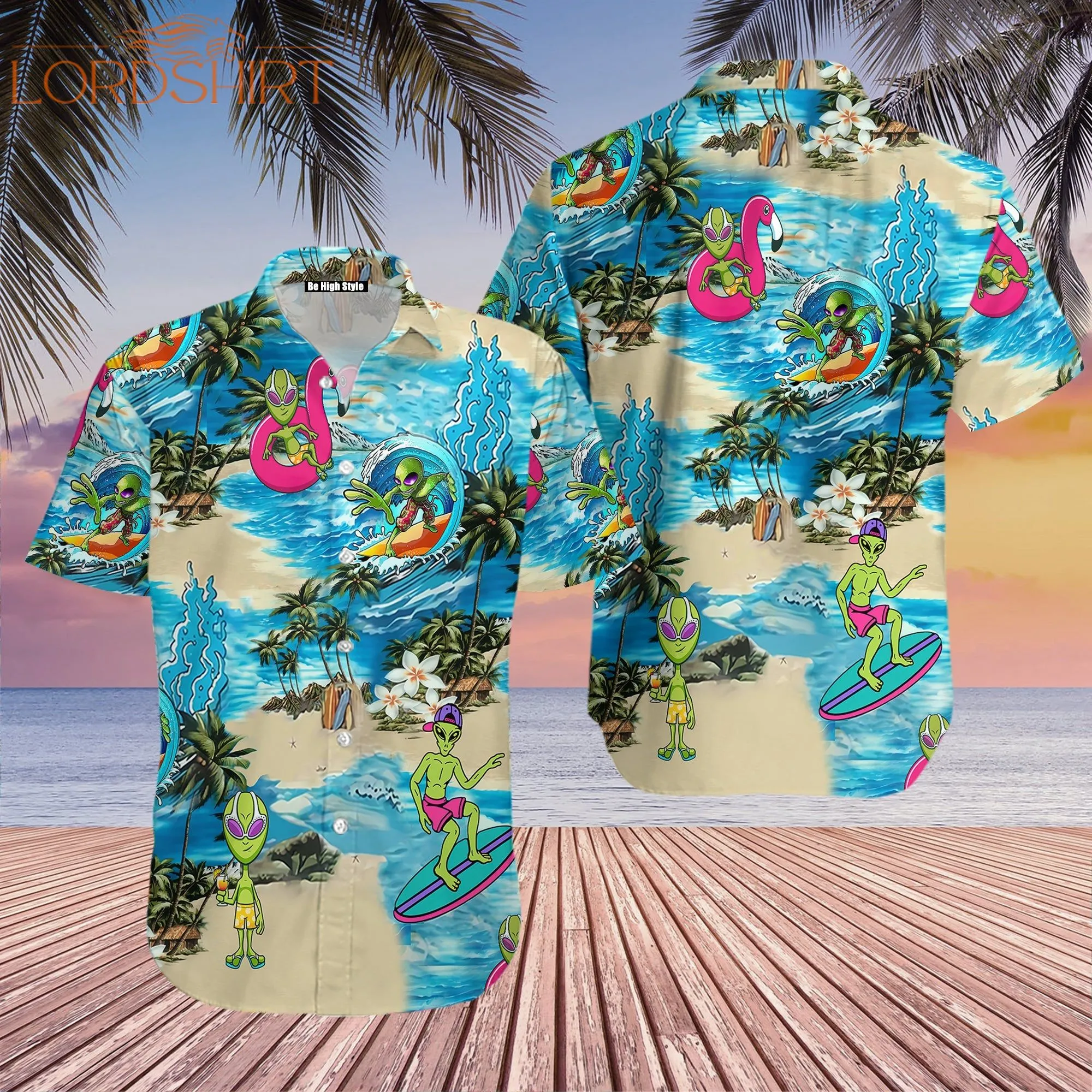 Alien On The Beach Hawaiian Shirt