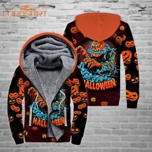 Amazing Pumpkin Halloween Fleece Zip Hoodie All Over Print