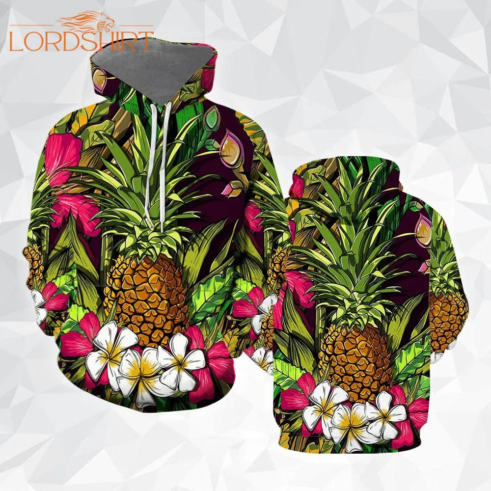 Amazing Tropical Flowers Polynesian Pineapple 3d All Over Print