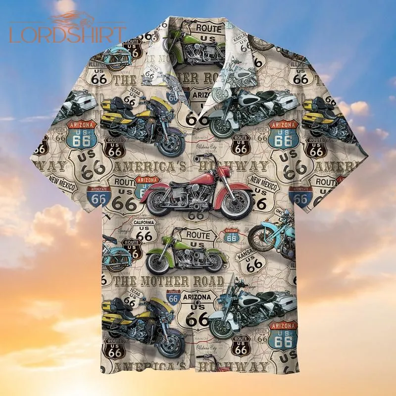 Amazing Vintage Motorcycles On Route Hawaiian Shirt