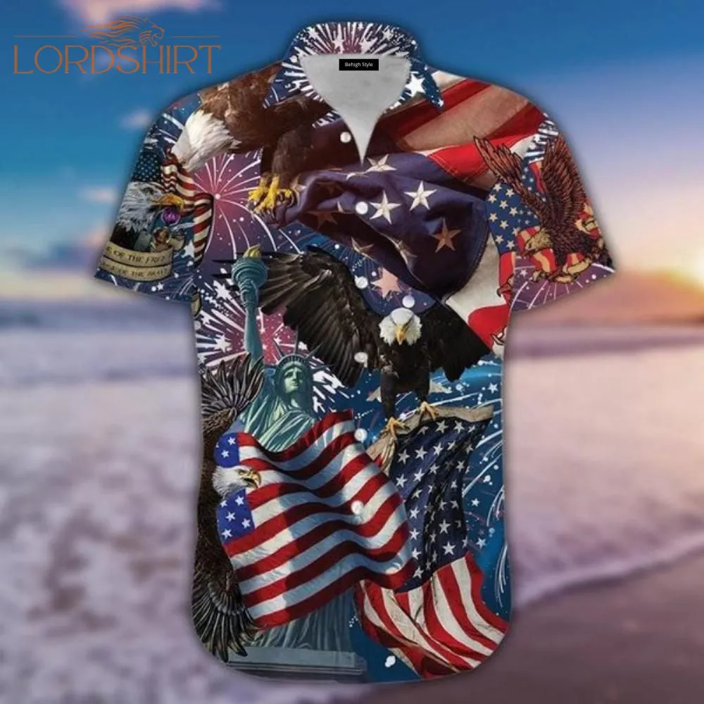 American Patriotic Eagle Memorial Day Hawaiian Shirt
